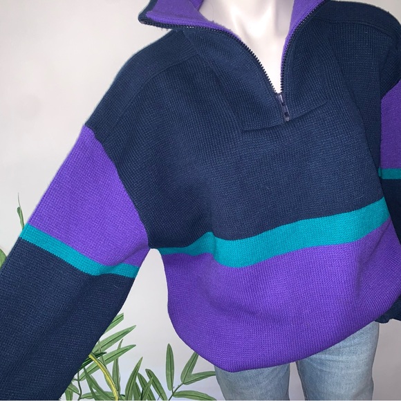 v i n t a g e :: Oversized Bold Colorblock Ski Knit Sweater - Picture 11 of 11